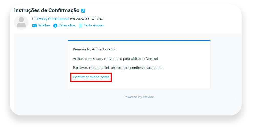 Ative seu cadastro e crie sua senha nexloo