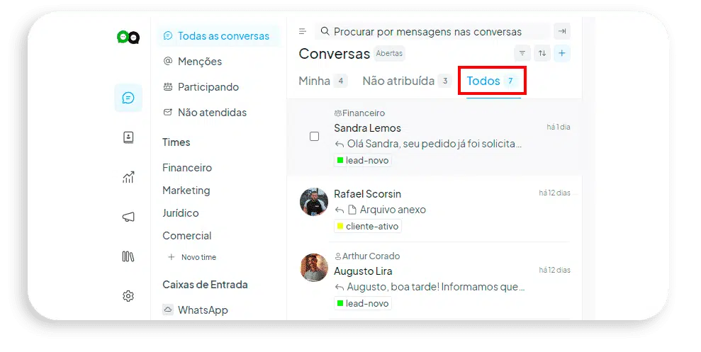 transferir conversas nexloo