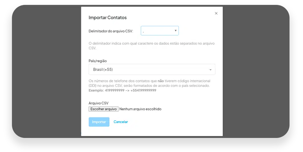 Importação de Contatos nexloo
